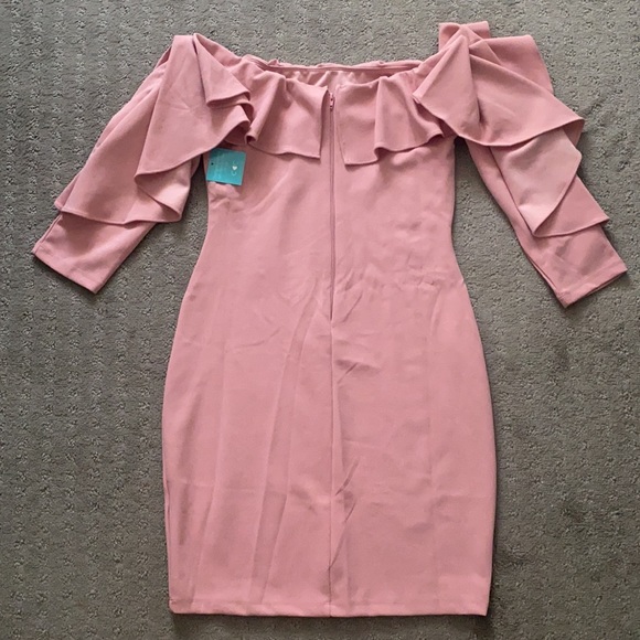 Pink Ruffle Maternity Dress - Picture 4 of 4